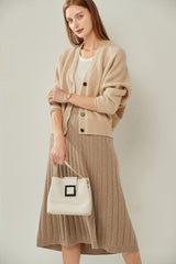 V-neck Single-breasted Batwing Cardigan