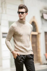 Turtleneck Thick Cable Pullover