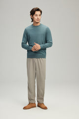 Worsted Crew Neck Cashmere Pullover