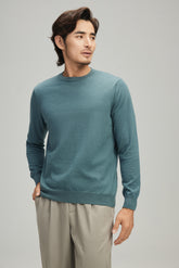 Worsted Crew Neck Cashmere Pullover
