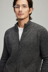 Half Turtleneck Thick Zipper Cardigan