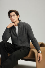 Half Turtleneck Thick Zipper Cardigan