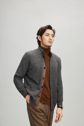 Stand Collar Cashmere Cardigan