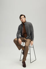 Stand Collar Cashmere Cardigan