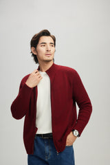 Half Turtleneck Thick Zipper Cardigan