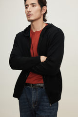 Worsted Hooded Double-zip Cardigan SQ00640找平铺