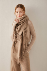 Double Reverse Stitch Tassel Shawl