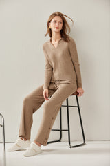 Lapel Drawstring Pullover