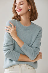 Round Neck Thickened Cable Puff Sleeve Pullover