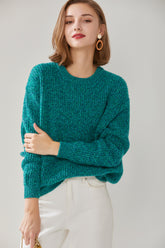 Round Neck Thickened Yuanbao Stitch Women's Pullover