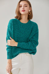 Round Neck Thickened Yuanbao Stitch Women's Pullover