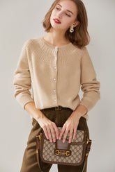 Women's Round Neck Floral Cardigan