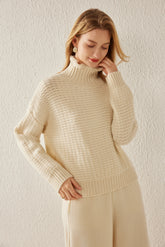 Stand Collar Thickened Floral Pullover