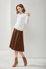 Round Neck Thickened Cable Puff Sleeve Pullover