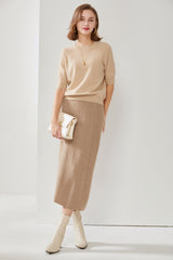 Cashmere Striped Floral Skirt