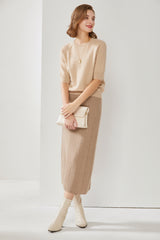 Cashmere Striped Floral Skirt