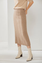 Cashmere Striped Floral Skirt