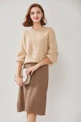 Round Neck Thick Floral Pullover