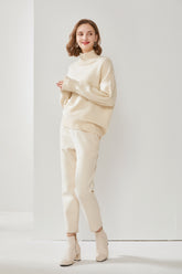 Stand Collar Gold Thread Cashmere Sweater
