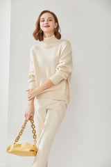 Stand Collar Gold Thread Cashmere Sweater