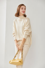Stand Collar Gold Thread Cashmere Sweater