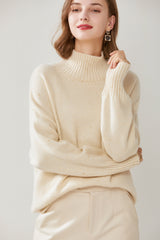 Stand Collar Gold Thread Cashmere Sweater