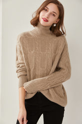 Turtleneck Thick Cable Pullover