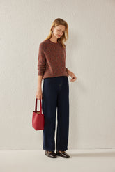 Round Neck Fancy Yarn Thick Pullover