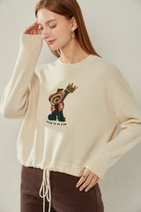 Round Neck Thickened Decorative Cashmere Sweater