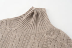 Turtleneck Thick Cable Pullover