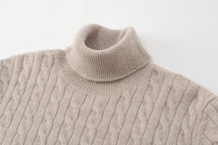 Turtleneck Thick Cable Pullover