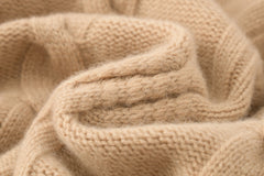 Turtleneck Thick Cable PulloverSQ00424-1找模特图 白色图