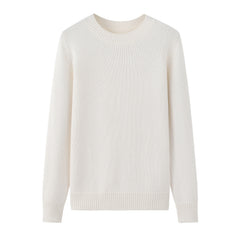 Round Neck Thickened Cable Puff Sleeve Pullover