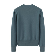 Round Neck Thickened Twisted Puff Sleeves Women's Suit