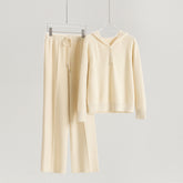 Hooded Half-Striped Pullover Loose Pants