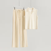 Lapel Waistcoat Straight Pants