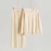 Round Neck Thickened Cashmere Sweater Loose Pants