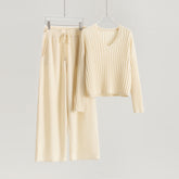Thickened V-neck Pullover And Banana Pants