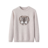 Children Round Neck Lion Pullover Cashmere Sweater