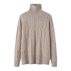 Turtleneck Thick Cable Pullover