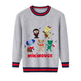 Children Jacquard Round Neck Musical Note Pullover Cashmere Sweater