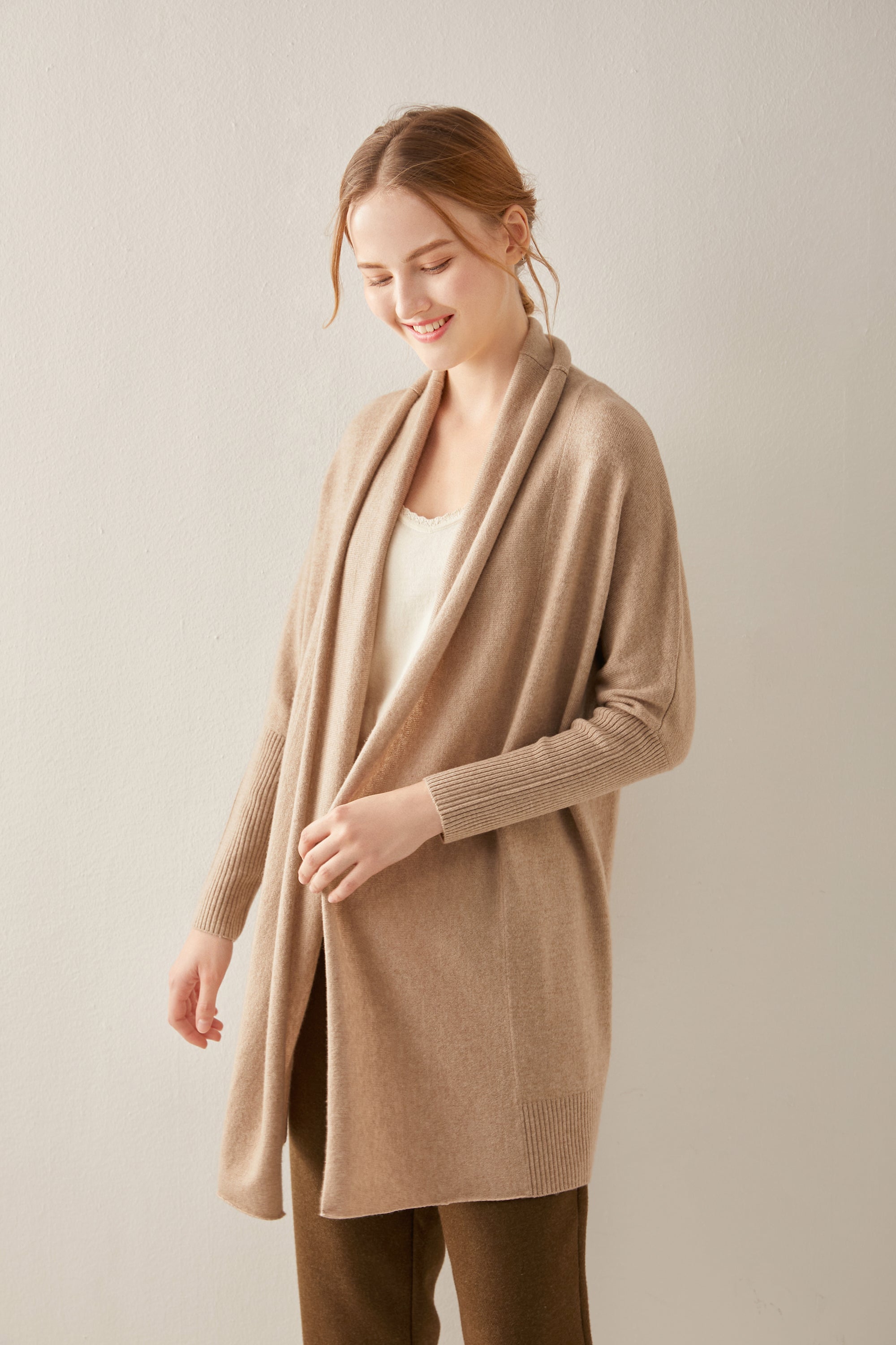 Mid-length Cashmere Cardigan Coat