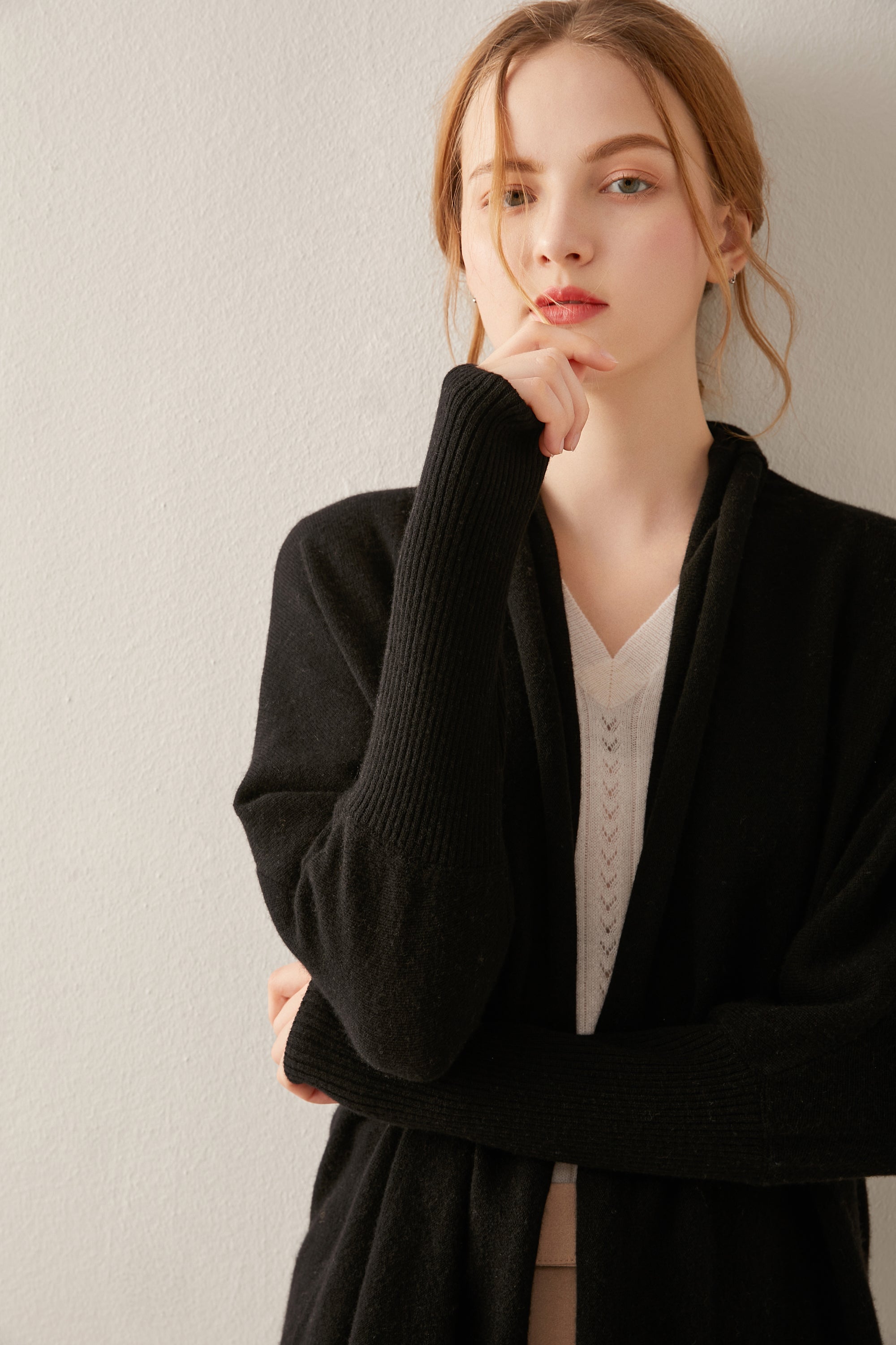 Mid-length Cashmere Cardigan Coat