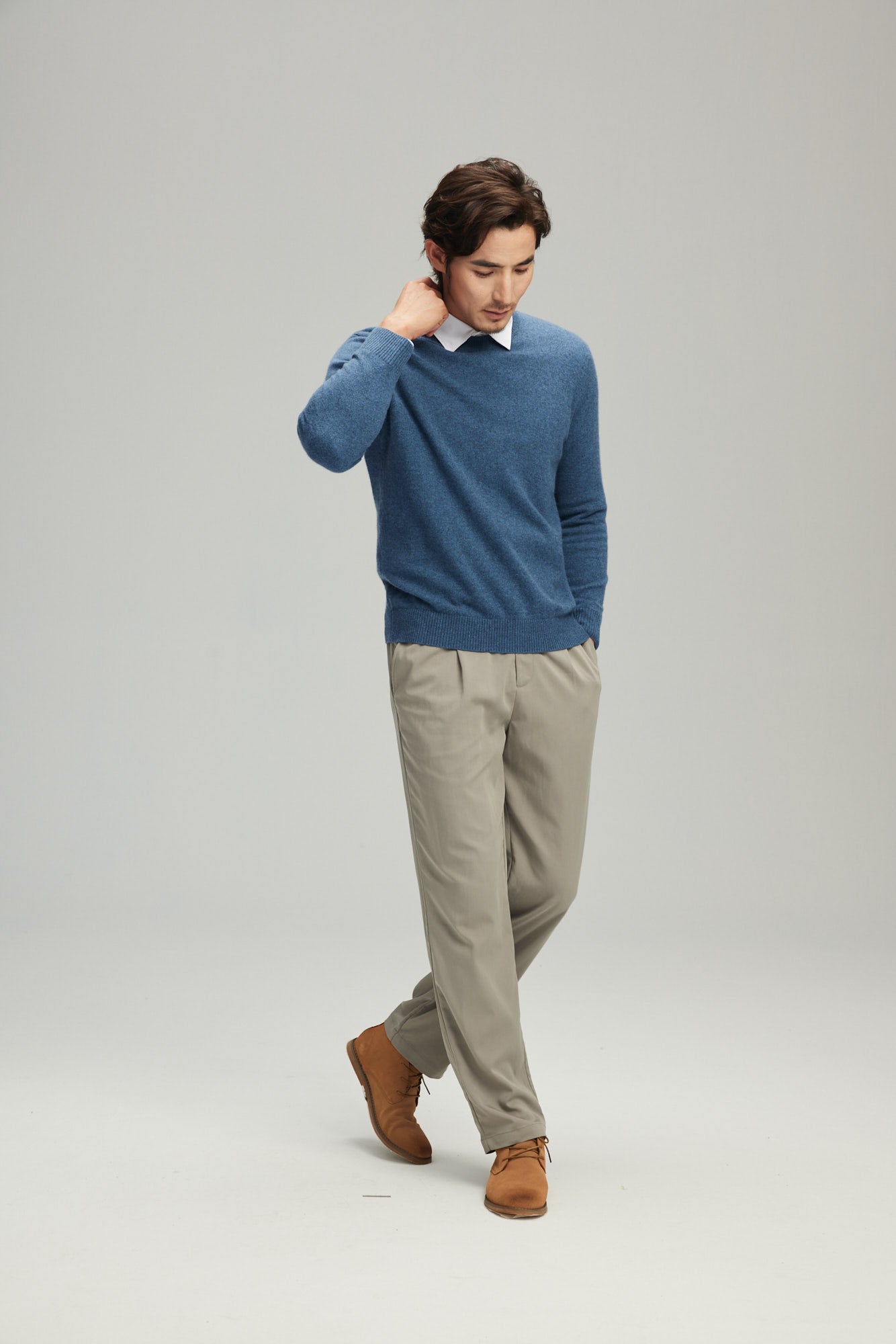 Crew Neck Color Matching Pullover
