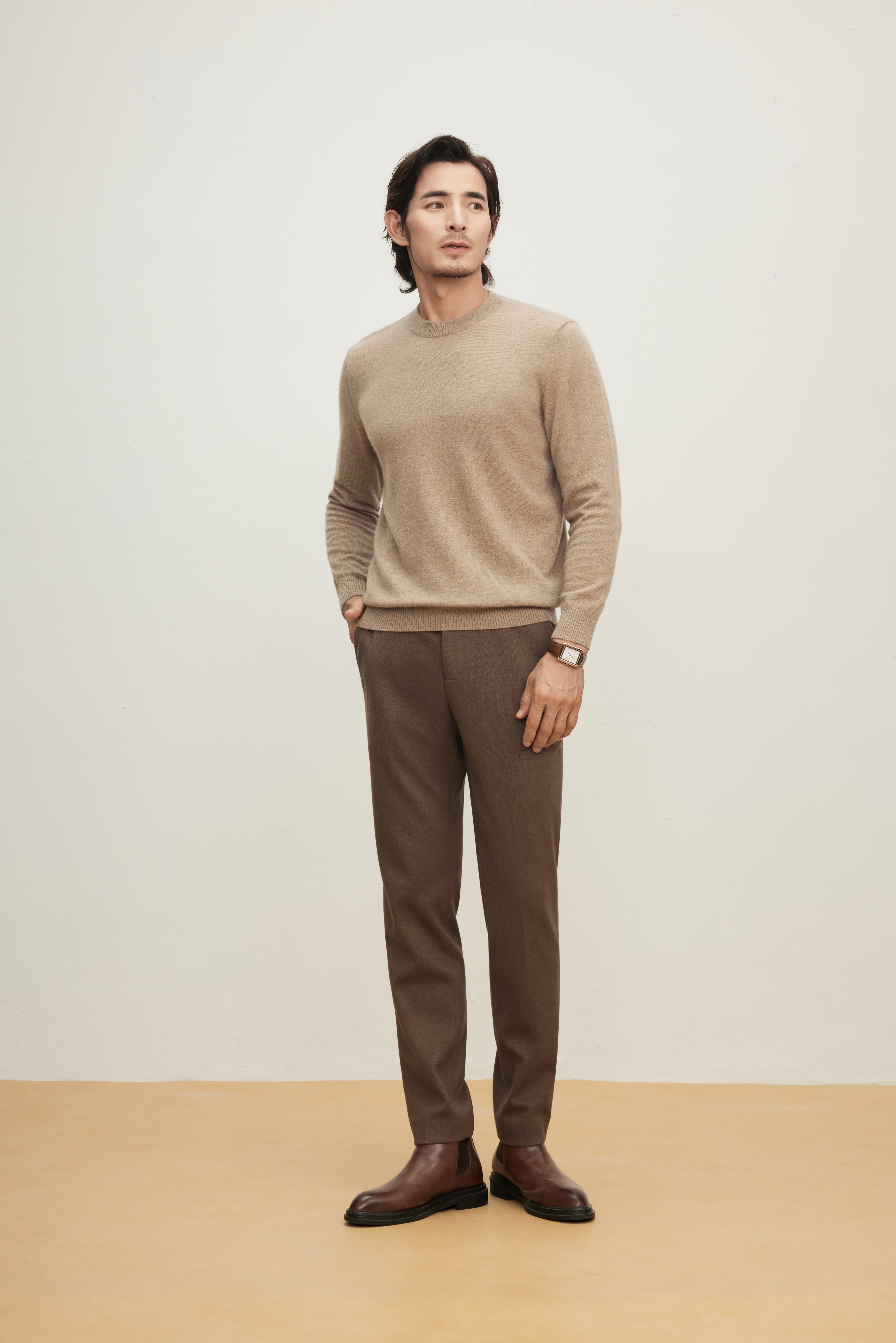Basic Round Neck Cashmere Sweater