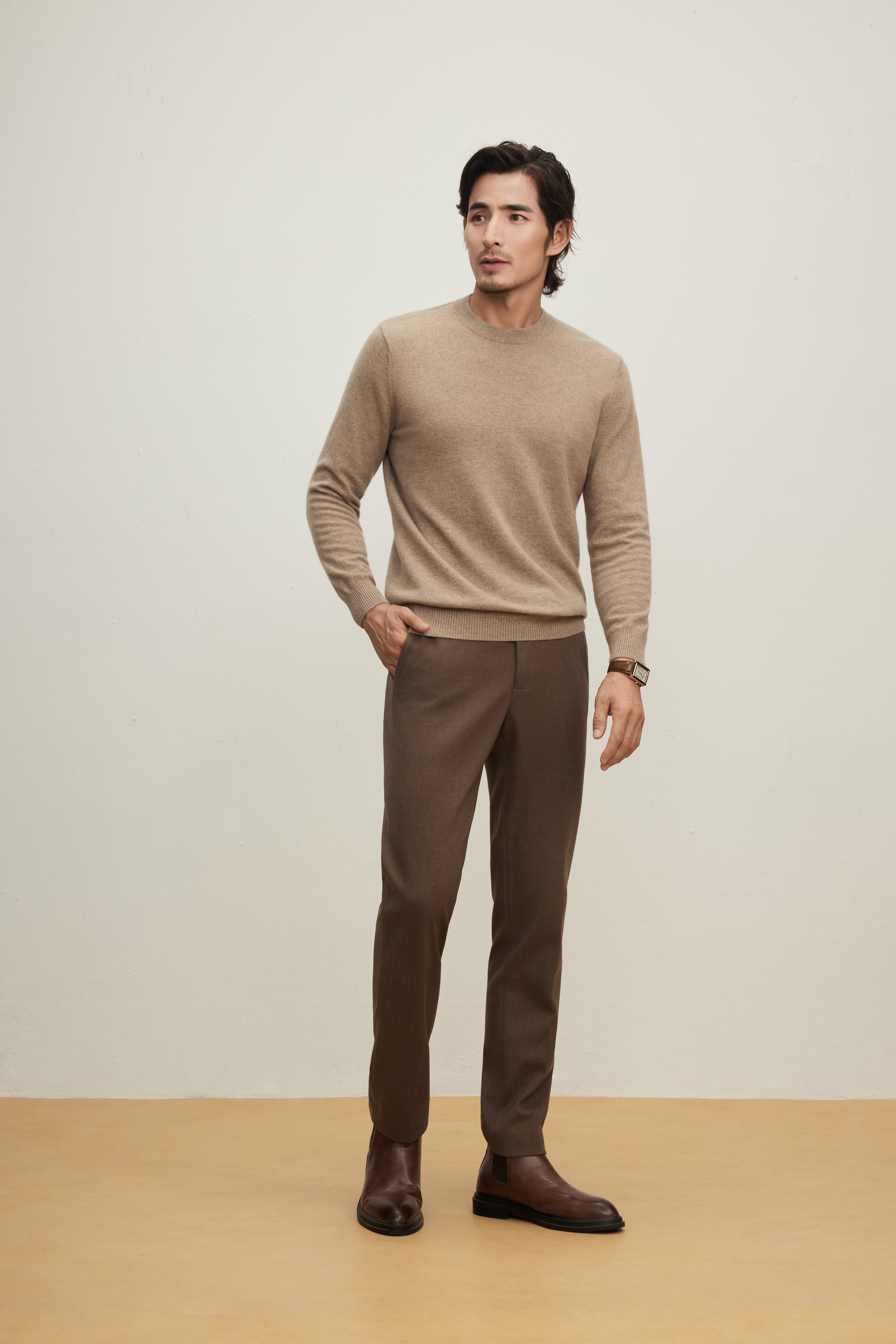 Basic Round Neck Cashmere Sweater