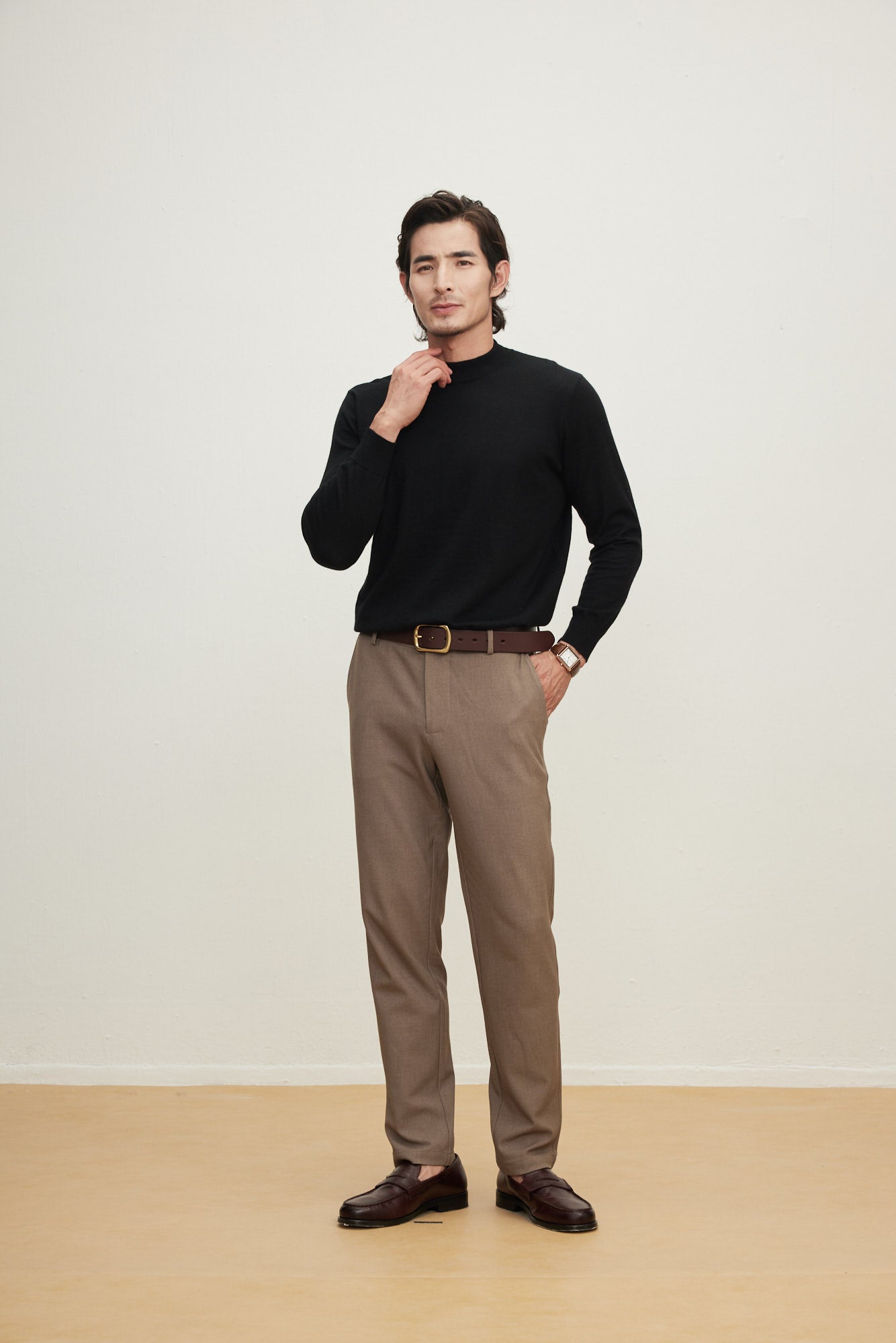 Worsted Half Turtleneck Pullover