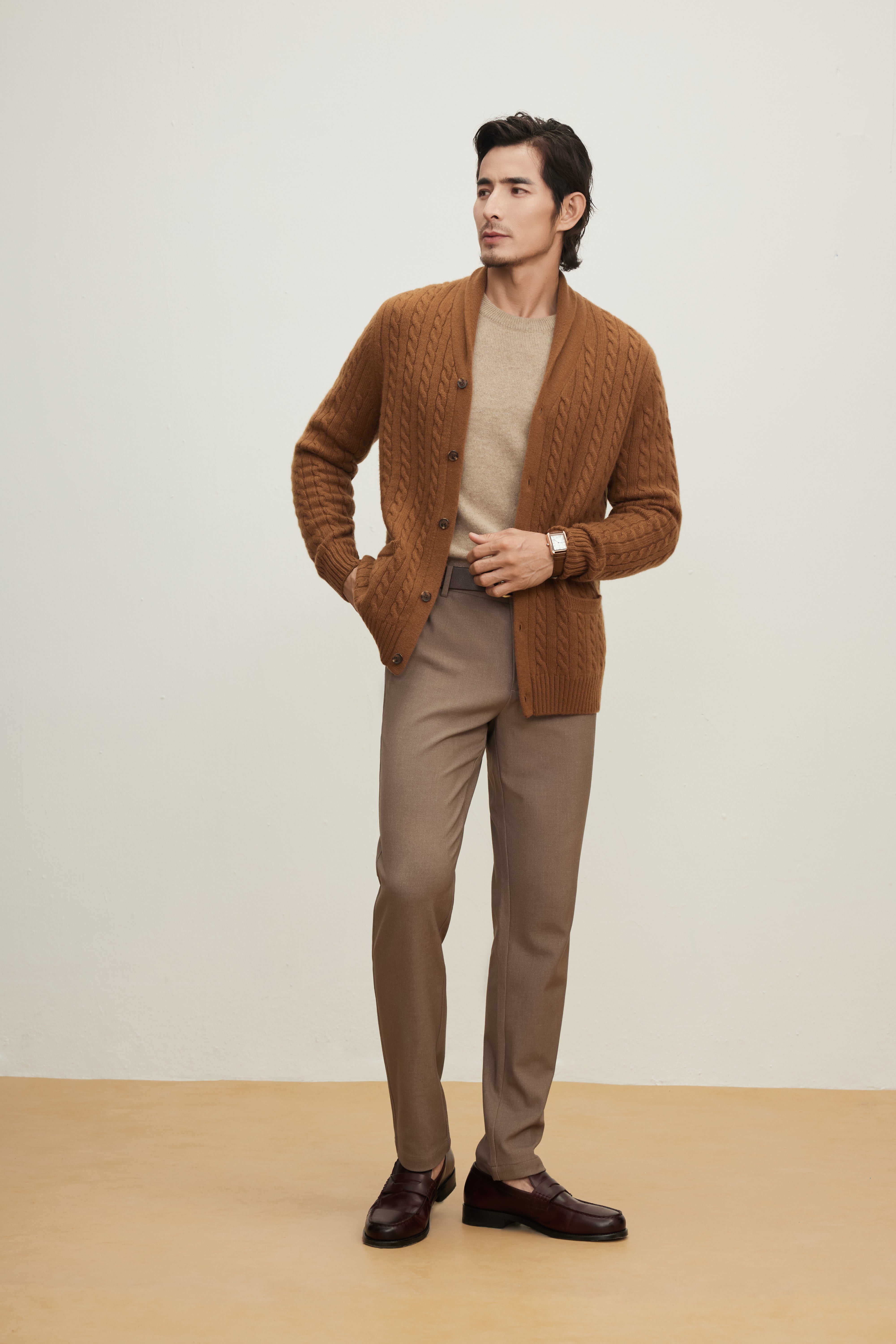 Shawl Collar Thick Cardigan