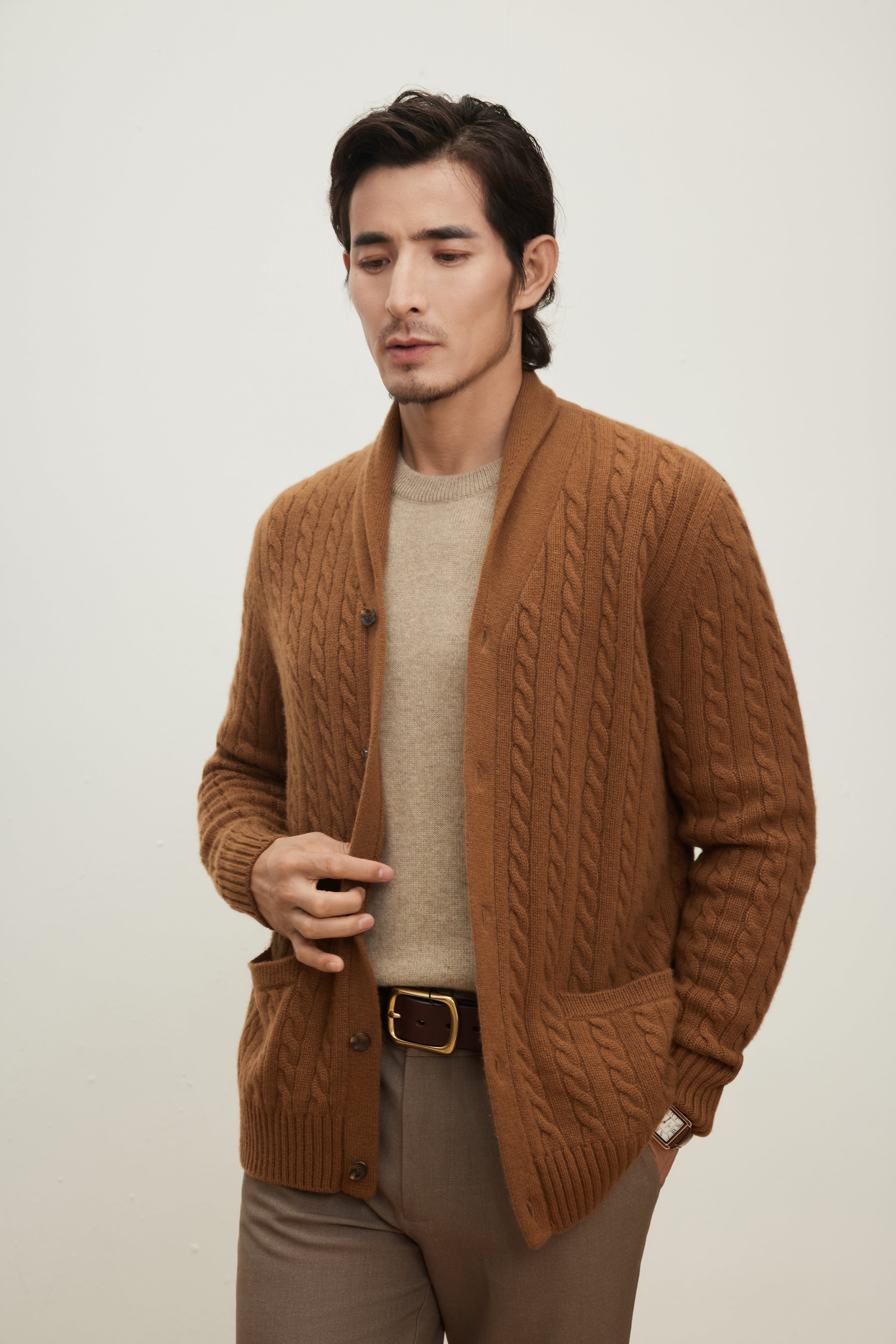 Shawl Collar Thick Cardigan