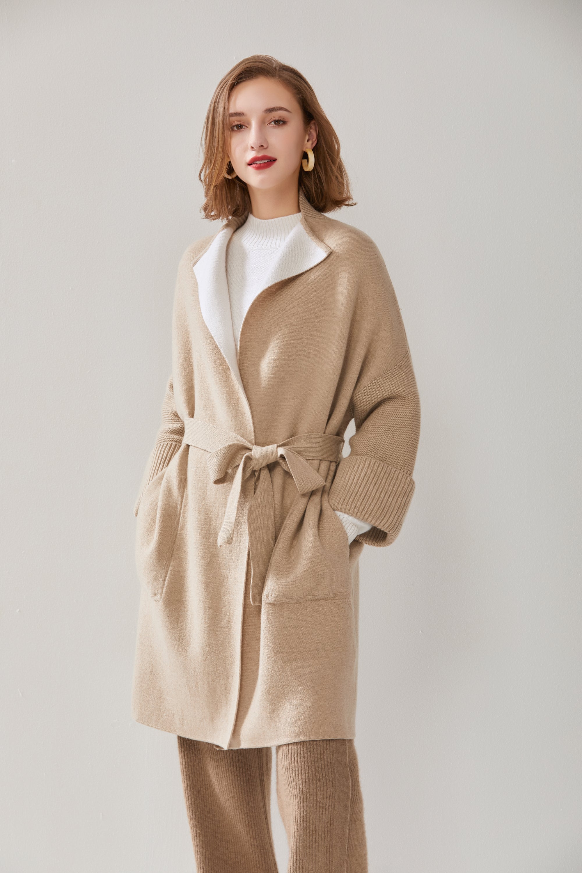 Stand Collar Double Handle Coat